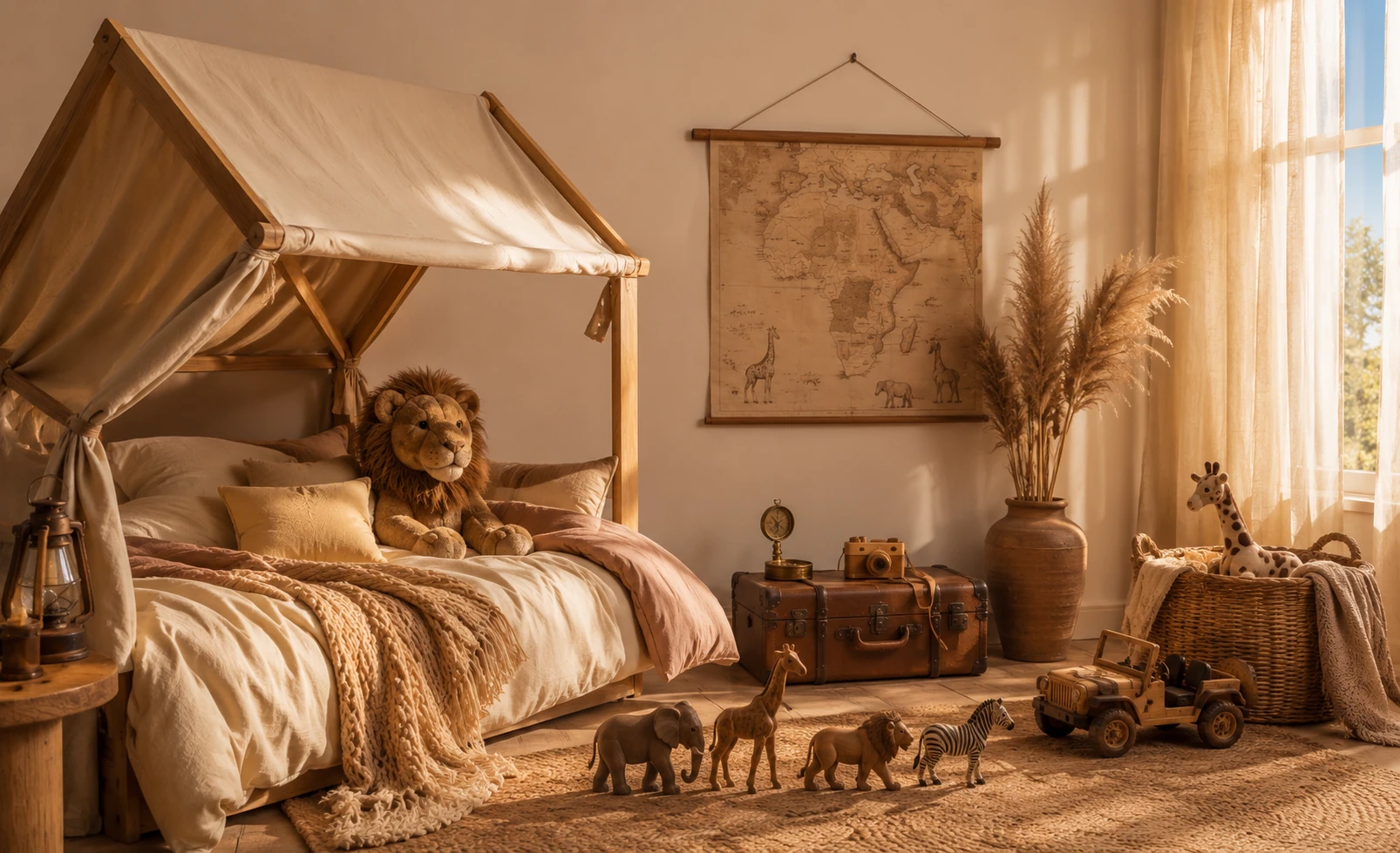 Kids room in warm earthy paint tones by Time Paints, the Little Explorer tale